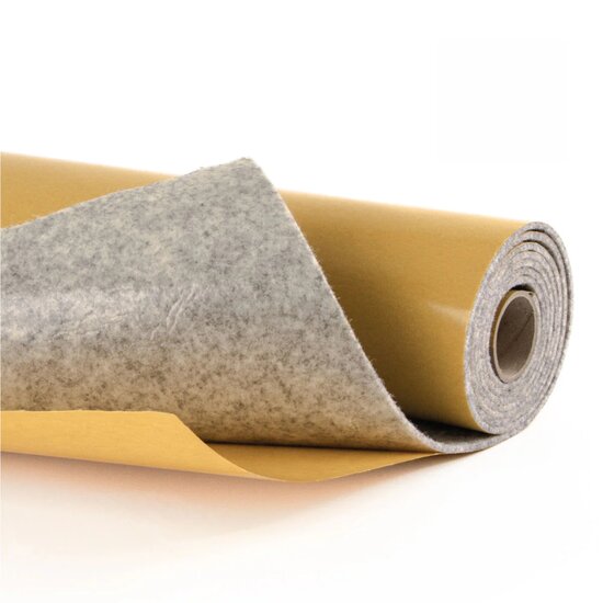 2 meter - Zelfklevend Naaldvilt / Plakvilt voor Camper- en Autobekleding - Lichtgrijs - Breedte: 1 meter - Dikte: 3 mm