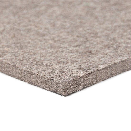 Wolvilt - Grijs (gem&ecirc;leerd) - 100cm x 150cm - Dikte: 15 mm - 0,36 kg/dm&sup3;