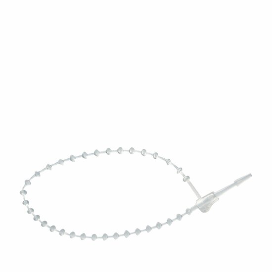 1000 stuks  - 125mm Folderkoord met Bolletjes / Labelhanger - Kunststof Transparant