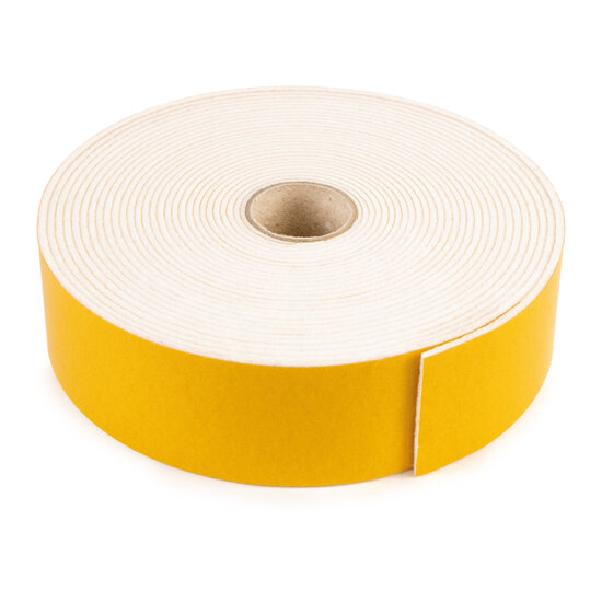 Zelfklevend Vilt / 50mm Plakvilt op Rol (10m) - Wit - Breedte: 50mm - Dikte: 3 mm - Lengte: 10 Meter