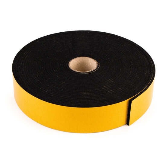 Zelfklevend Vilt / 40mm Plakvilt op Rol (10m) - Zwart - Breedte: 40mm - Dikte: 3 mm - Lengte: 10 Meter