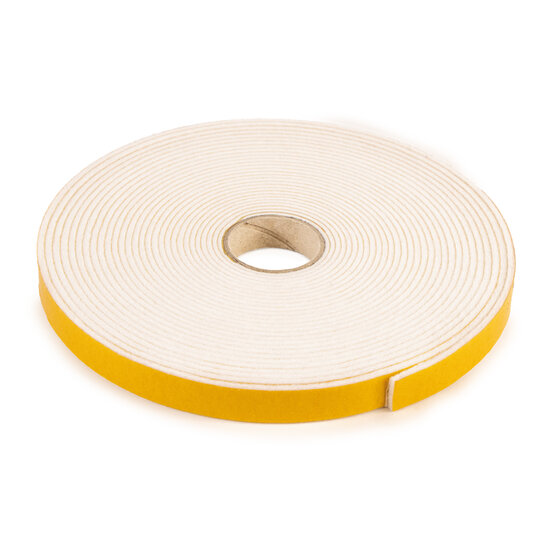 Zelfklevend Vilt / 15mm Plakvilt op Rol (10m) - Wit - Breedte: 15mm - Dikte: 3 mm - Lengte: 10 Meter