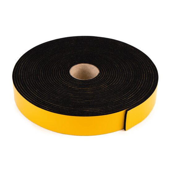 Zelfklevend Vilt / 30mm Plakvilt op Rol (10m) - Zwart - Breedte: 30mm - Dikte: 3 mm - Lengte: 10 Meter