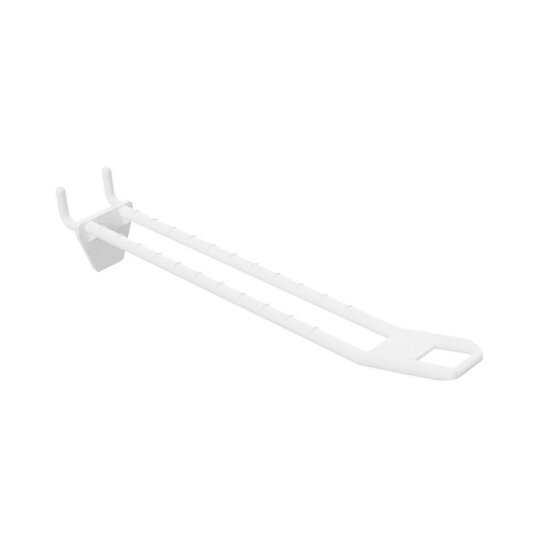 Perfowand Blisterhaak - 15 cm - Dubbel - Wit - Kunststof Gaatjeswand Displayhaak