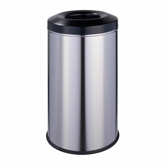 Zelfdovende Vuilnisbak / Afvalbak - 20 Liter - Mat Zilver