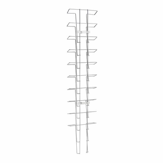 A4 (10 vakken) Brochurehouder / Wandfolderhouder - Staaldraad Muurstandaard - Type: Steel-1074