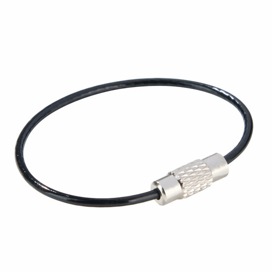 110mm - Staaldraad Labelhanger - Kabelsluitring met Schroefsluiting - Zwart