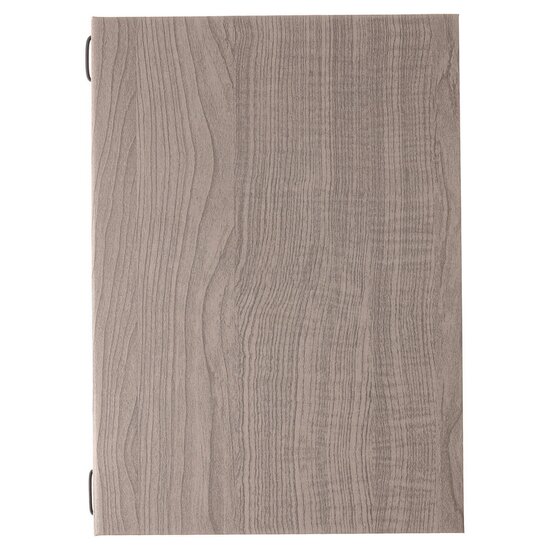 A4 Welkomstmap / Gastenmap met insteekhoezen (uitbreidbaar van 4 tot 8 pagina's) - Type: Luxury Oak A4 