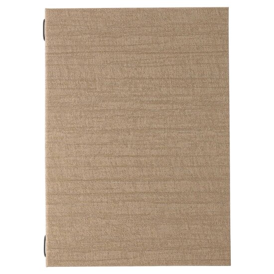 A4 Welkomstmap / Gastenmap met insteekhoezen (uitbreidbaar van 4 tot 8 pagina's) - Type: Luxury Sand A4