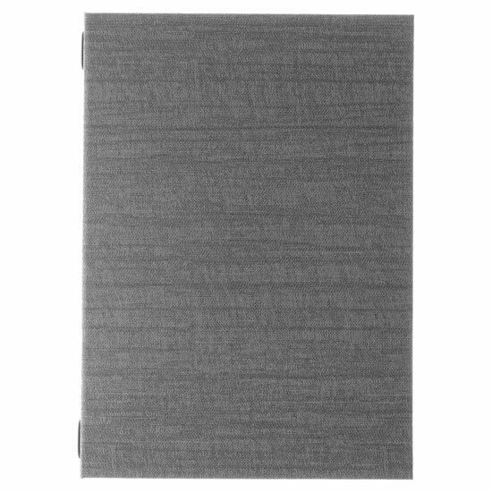 A4 Menumap met insteekhoezen (uitbreidbaar van 4 tot 8 menukaarten) - Type: Luxury Grey A4 