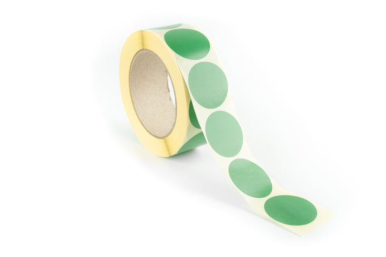 20mm - Ronde Signaaletiketten / Markeringspunten - Rol van 1000 stuks - Donkergroen