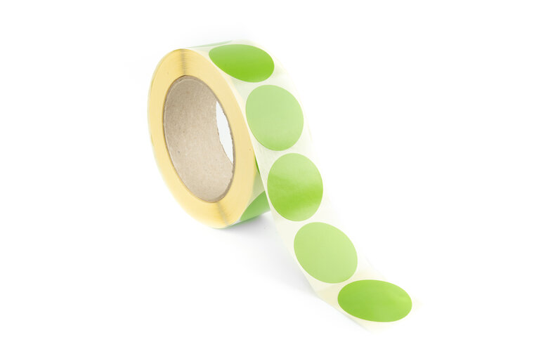20mm - Ronde Signaaletiketten / Markeringspunten - Rol van 1000 stuks - Lichtgroen