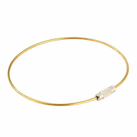 220mm - Staaldraad Labelhanger - Kabelsluitring met Schroefsluiting - Goud