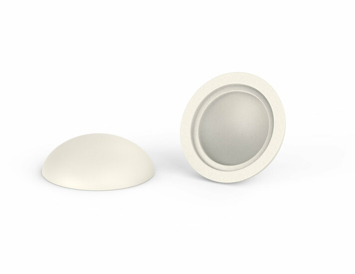100 stuks - 14,5mm - Afdekkapjes voor schroeven - Mat - Cr&egrave;mewit RAL 9001 