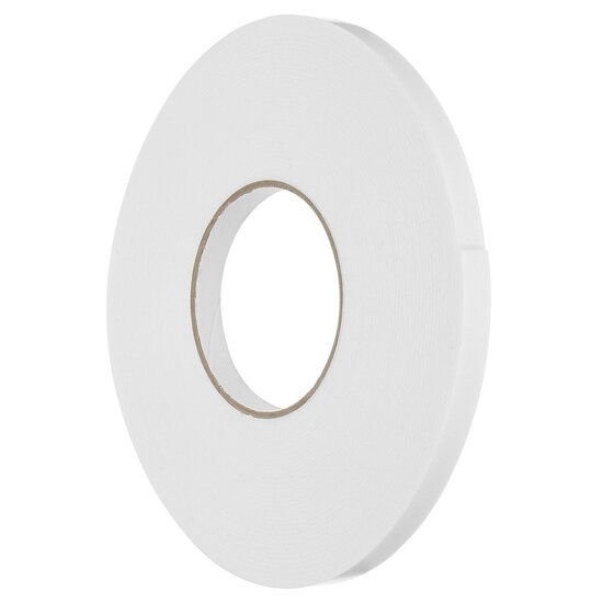 19mm - Dubbelzijdig PE-Schuim Foamtape - Wit - Dikte: 2mm - Lengte: 25 Meter 