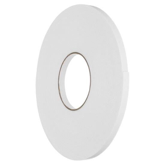 15mm - Dubbelzijdig PE-Schuim Foamtape - Wit - Dikte: 3mm - Lengte: 25 Meter 