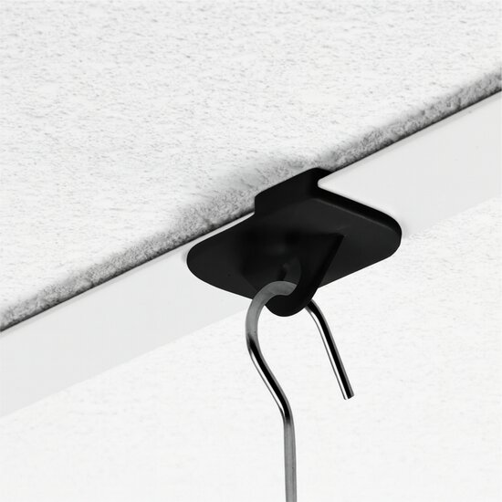 100 stuks - Ophanghaakjes voor Systeemplafond / Plafondklem - Zwart - type PH-26