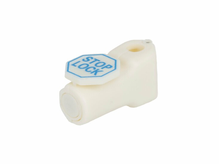 100 stuks - Anti-Diefstal Slot voor Displayhaak / Haakslot voor Dubbele Displayhaken - type: Stop-Lock-Wit