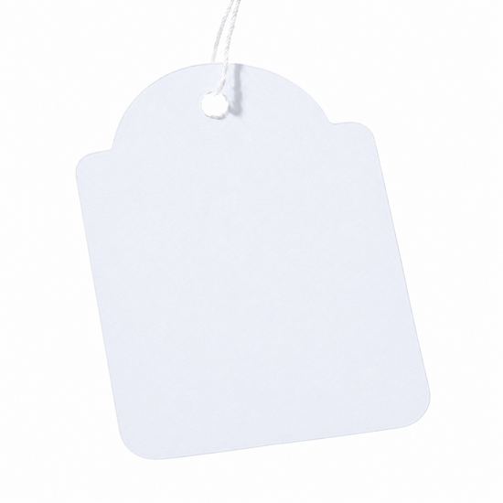 1.000 stuks - 45x65mm - Witte Kartonnen Labels met koordje / Hangetiketten