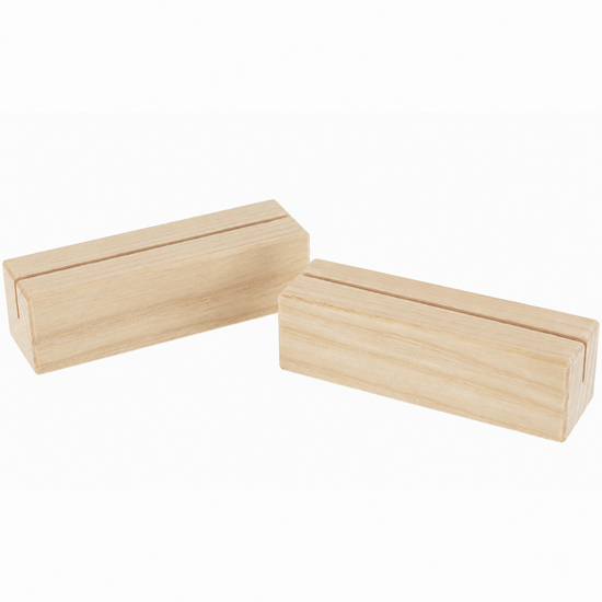 10cm - Houten Houder / Standaard / Menukaarthouder - Type: Smal-Essen-Onbewerkt