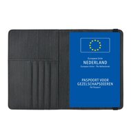 Dierenpaspoort Hoesje / 11,7 x 16,5 cm Houder voor een Europees Dierenpaspoort - D1 - Houtpatroon Zwart