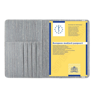 Europees Medisch Paspoort Hoesje / 11,7 x 16,5 cm Paspoorthouder - D1 - Houtpatroon Grijs