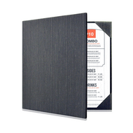 Menumap voor 2 menukaarten (Vierkant) - type: 2x-Vierkant - Houtpatroon Zwart