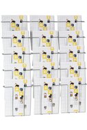 Staaldraad Brochurehouder / Folderhouder - Wand 15 x A4