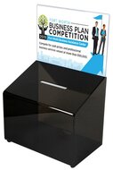 Zwarte Donatiebox met A4 Posterhouder / Suggestiebox / Idee&euml;nbus - Type DSE-A4