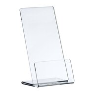 OP=OP - 1/3 A4 (DL) Folderhouder / Brochurehouder / Acrylglas L-Standaard - Type: HBS-DL-Staand