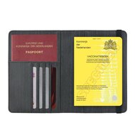 Vaccinatiepaspoort Hoesje / 11,7 x 16,5 cm Mapje voor het Gele Boekje / Vaccinatieboekje - D1 - Houtpatroon Zwart