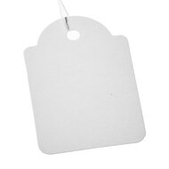 100 stuks - 36x53mm - Witte Kartonnen Labels met koordje / Hangetiketten 