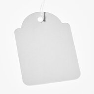 100 stuks - 45x65mm - Witte Kartonnen Labels met koordje / Hangetiketten