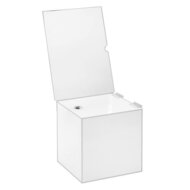 20cm Witte Donatiebox / Idee&euml;nbus met Slot en A4 Posterhouder
