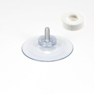 40mm Transparante Zuignap met Schroefdraad &amp; Witte Kartelmoer