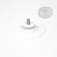 40mm Witte Zuignap met Schroefdraad &amp; Transparante Kartelmoer