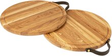 Ronde Houten Snijplank met Handvat en Sapgoot / Pizzaplank / Serveerplank - 35cm - type HRH-Eiken-35
