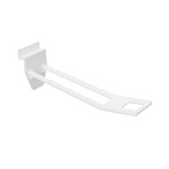 10cm - Dubbele Lamellenwand Displayhaak / Slatwall Blisterhaak - Wit - type: HSH-10D