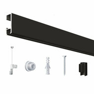 Click Rail / Schilderij Ophangsysteem - Mat Zwart - Complete Set 100 cm - Pure-Series
