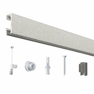 Click Rail / Schilderij Ophangsysteem - Mat Zilver - Complete Set 100 cm - Pure-Series