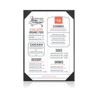Menumap / Menukaart Mappen - 1x A5 - Zwart