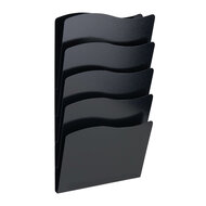 Zwarte Brochurehouder / Folderhouder - Wand 5 x A4