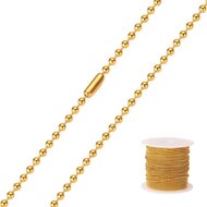 100 meter (op rol) - Kogelketting - 2,4mm - Goud 