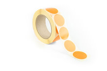 Oranje Kleefrondjes / Ronde label stickers / Markeringspunten / Stickerdots - Rol van 1000 stuks