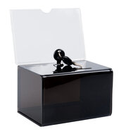 Zwarte Donatiebox met A6 Posterhouder / Suggestiebox / Idee&euml;nbus - Type DSE-A6