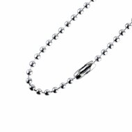 Kogelketting met sluiting - 5 cm - Kogeldiameter 2,4 mm - Chroom