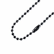 100 stuks - Kogelketting met sluiting - 15 cm - Kogeldiameter 2,4 mm - Zwart