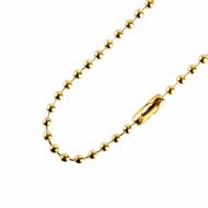 100 stuks - Kogelketting met sluiting - 15 cm - Kogeldiameter 2,4 mm - Goud