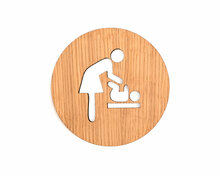 Houten Pictogram Deurbordje / Toiletbordje / Infobord - 9cm - Zelfklevend - type Eiken (Verschonen)