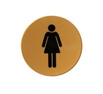 Gouden Pictogram Deurbordje / Toiletbordje / Infobord - 9cm - Zelfklevend - type Acryl-Goud (Vrouw)